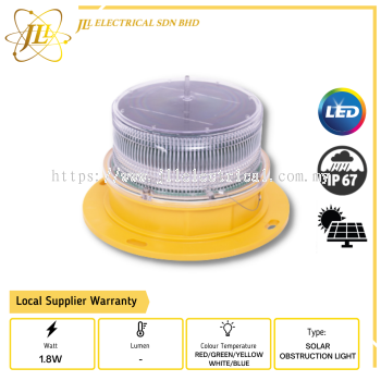 JLUX YSL10P 1.8W IP67 LED BASE SOLAR POWERED OBSTRUCTION LIGHT [RED/GREEN/YELLOW/WHITE/BLUE]