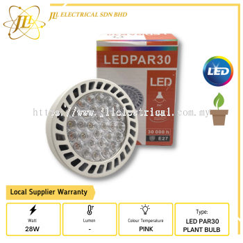 JLUX 28W 185-265V 50-60HZ E27 PINK NON DIMMABLE LED PLANT BULB