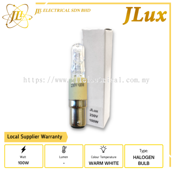 JLux 100W 230V BA15D WARM WHITE HALOGEN BULB (64496)