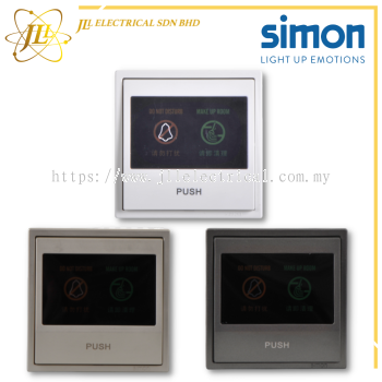 SIMON I7 70E612 1A DOORBELL SWITCH WITH  "DO NOT DISTURB" AND "PLEASE MAKE UP ROOM" INDICATOR [MATT WHITE/GOLDEN CHAMPAGNE/GRAPHITE BLACK]