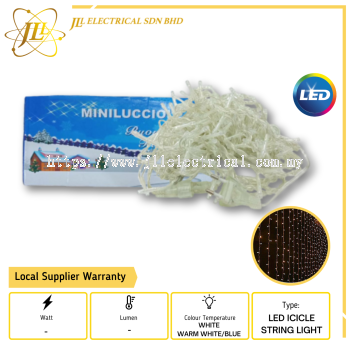 JLUX 225L LED ICICLE WEATHERPROOF STRING LIGHT N/F W/P 2.25METER [WHITE/WARM WHITE/BLUE]