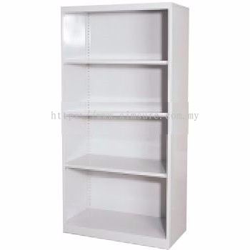 Full height open shelf steel cabinet