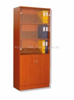 Bookshelf with Glass Door (Full Cherry)