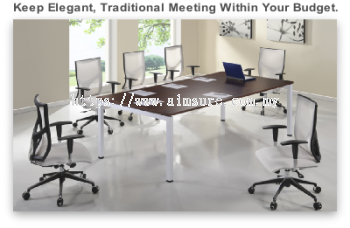 Rectangular conf table white solution