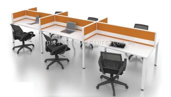 6 cluster desking workstation with U metal leg