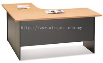 L shape table - Beech & dark grey