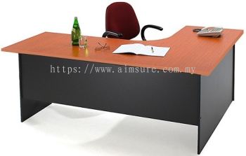 L shape table - Cherry & dark grey