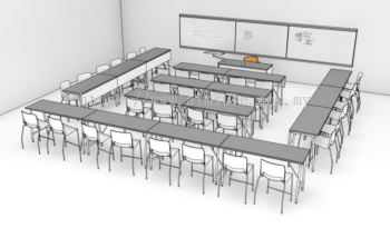 Seminar room sitting arrangement (3D drawing)