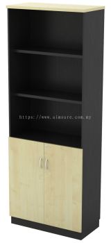 High Open Shelf (3tiers) with Swinging Door Cabinet