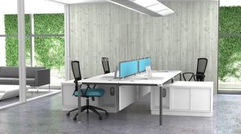 4 cluster simple workstation AIM Desking System AIM4V