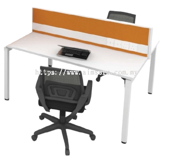 2 cluster desking workstation with wire trunking and U leg