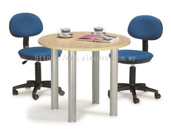 Round discussion table with 4 pole leg