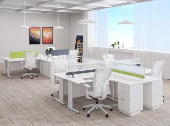 Office workstation White series L shape