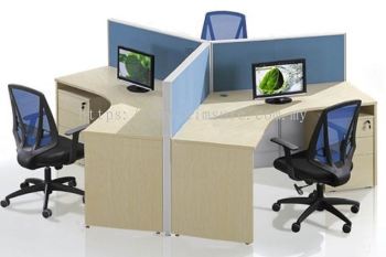 3 cluster Y shape office workstation with Block system