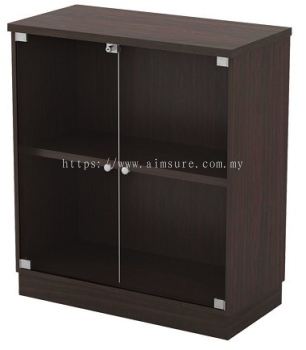 Glass door low cabinet Walnut Series