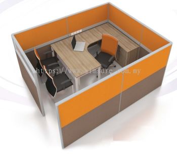 Manager office workstation with partition (Side top view)