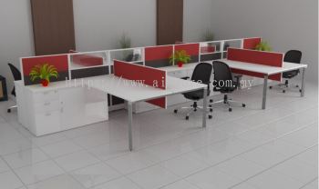 office workstation for 8 pax L shape executive table