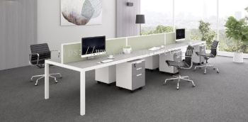 Modern rectangular office workstation for 6 person