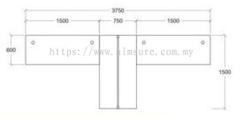 2 pax L shape workstation with square metal leg and desking panel system drawing