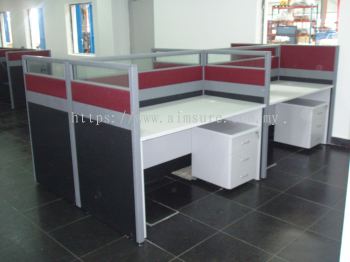 Office workstation furniture with half glass paritition