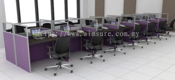 Call center office workstation with privacy