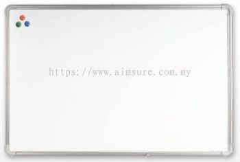 Single sided magnetic whiteboard with aluminium frame and duster tray