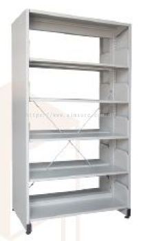 Library rack double sided 5 tiers with side panel S325