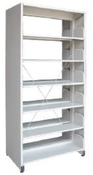 Library rack double sided 6 tiers with side panel S326