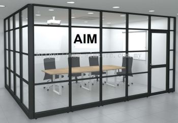 Flexible Ceiling height glass partition with aluminium frame