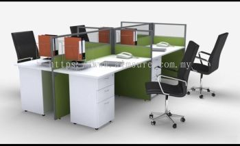 4 cluster office cubicle with AIM slim block system