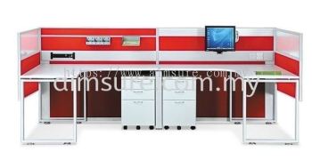 L shape workstation 2pax