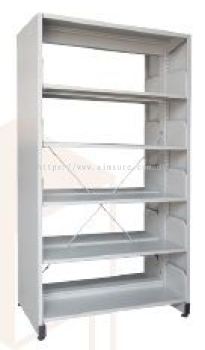 Double sided Library rack 5 tiers with side panel S325