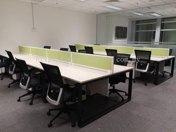 Multiple office workstation with desking panel