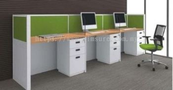 3 pax linear workstation with AIM block system and fixed pedestal