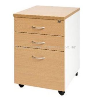 2+1 mobile pedestal (Beech and White)