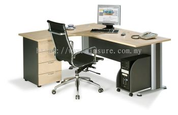 L Shape Table with J metal leg AIM18154D-TL