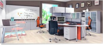 Small Space Office Workstation System (AIM60-C4-1-5-5HES-HT)