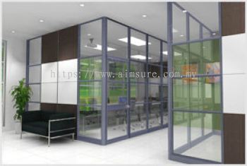 Flexible Full Height Glass Wall Partition 1