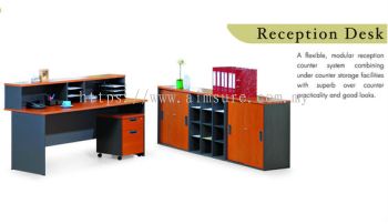 AIM Reception counter with wooden leg (Cherry)