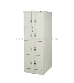 4 Drawer Locking Bar Filing Steel Cabinet AIM106S-LB