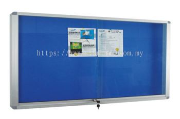 Aluminium Frame Notice Board Cabinet Sliding glass door With Foam Board with keylock