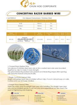 Chun Hoe Pte Ltd : Concertina Razor Barbed Wire