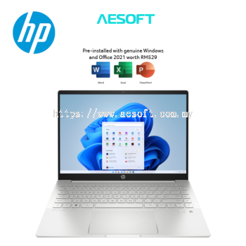 HP Pavilion Plus 14-Eh0004TX 14" 2.8K OLED Laptop Natural Silver ( I7-1255U, 16GB, 512GB, RTX2050 4GB, W11, HS )