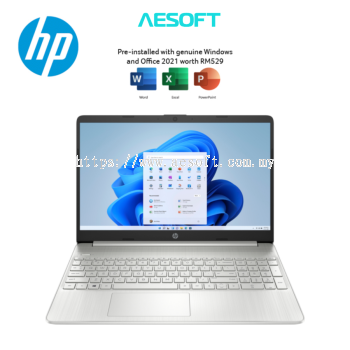 HP 15s-Fq2669TU 15.6" FHD Laptop Natural Silver ( I3-1115G4, 8GB, 512GB SSD, Intel, W11, HS )