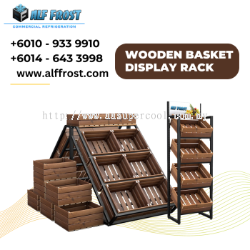 Wooden Basket Display Rack