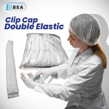 Disposable Non Woven Clip Cap Double Elastic Stretchable 100pcs/pack
