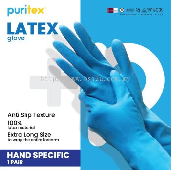 Puritex Dishwashing Household Waterproof Extra Long Mutli-Purpose Glove/Latex Protective 1Pair