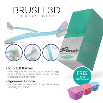 [FREE DENTURE BOX]3D Denture Cleaning Brush, Dental denture brush tooth doctor deduction clear new t