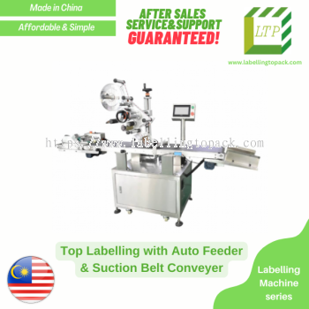 Auto Feeder Top (Box/Flatbags) Labelling with Suction Belt Conveyor System