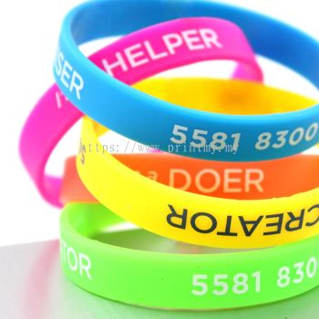 Emboss Silicone Bracelet with fill color 
